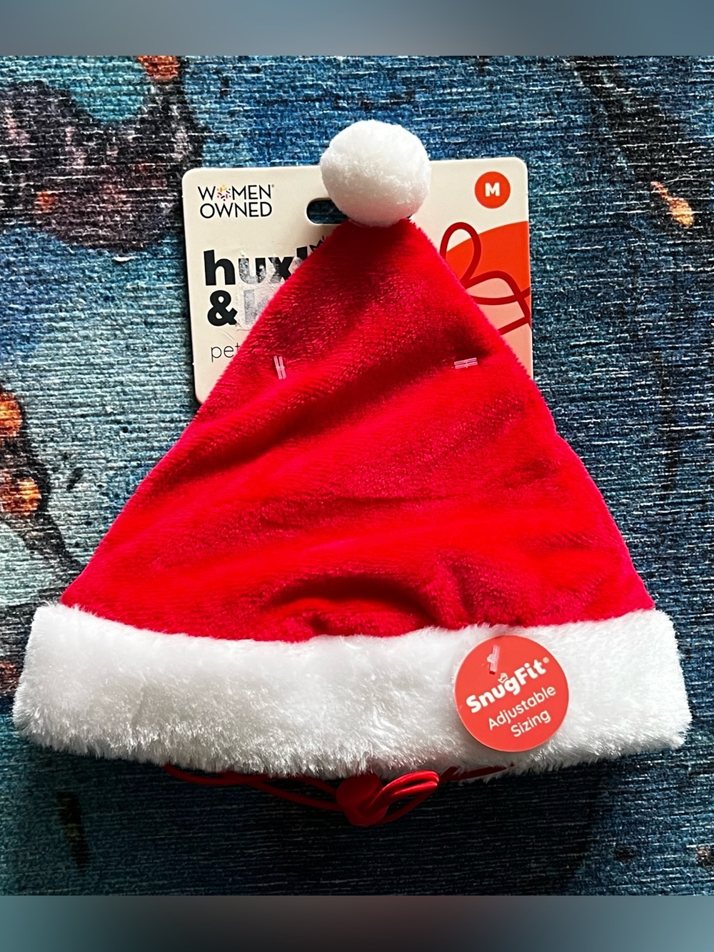 Red Santa Dog Hat with White Trim - Size M